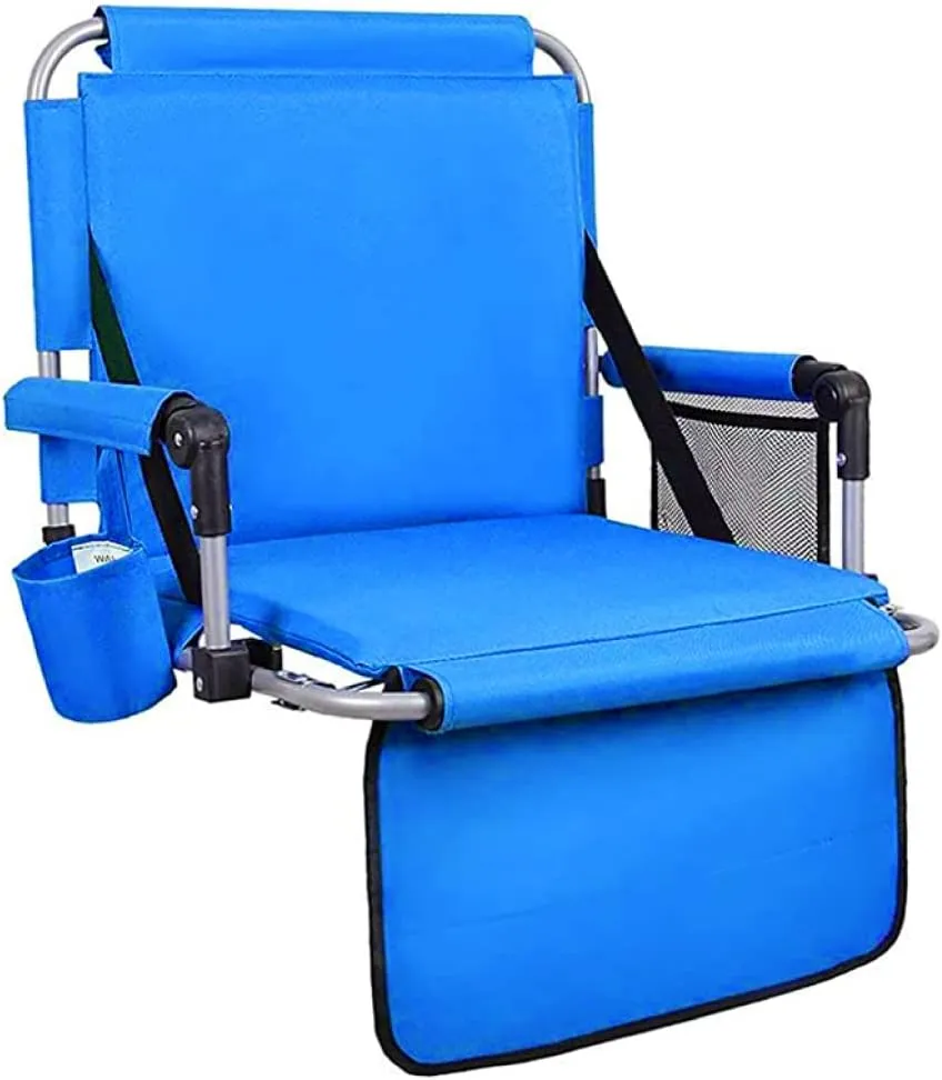 Foldable Stadium Seat Portable Folding Stadium Chairs Padded Bleacher Seat Cushion Bleacher Chair with Armrest and Cup Holder