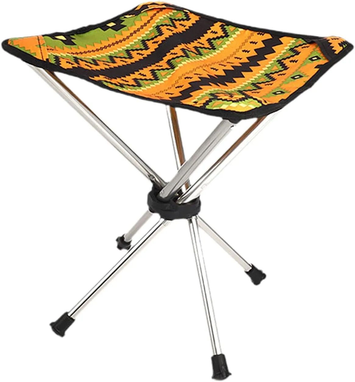 Foldable Stool Camping Stool Outdoor Mini Portable Recliner Foot Rest Seat for Patio Traveling Walking Hiking Festival Beach, Orange