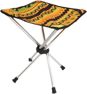 Foldable Stool Camping Stool Outdoor Mini Portable Recliner Foot Rest Seat for Patio Traveling Walking Hiking Festival Beach, Orange