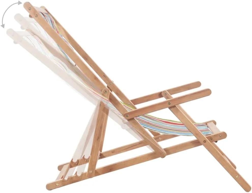 Folding Beach Chair Fabric and Wooden Frame Multicolor,Patio Dining Chairs,Garden Seat,Outdoor Chair for Outdoor Relaxation