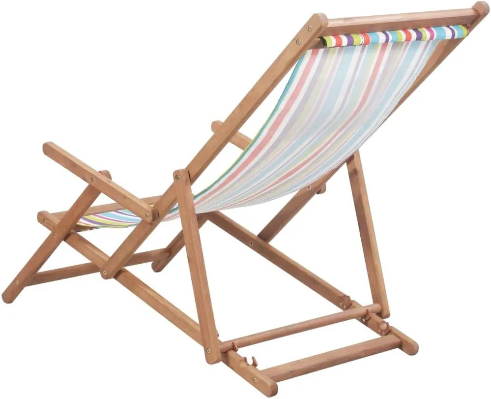 Folding Beach Chair Fabric and Wooden Frame Multicolor,Patio Dining Chairs,Garden Seat,Outdoor Chair for Outdoor Relaxation