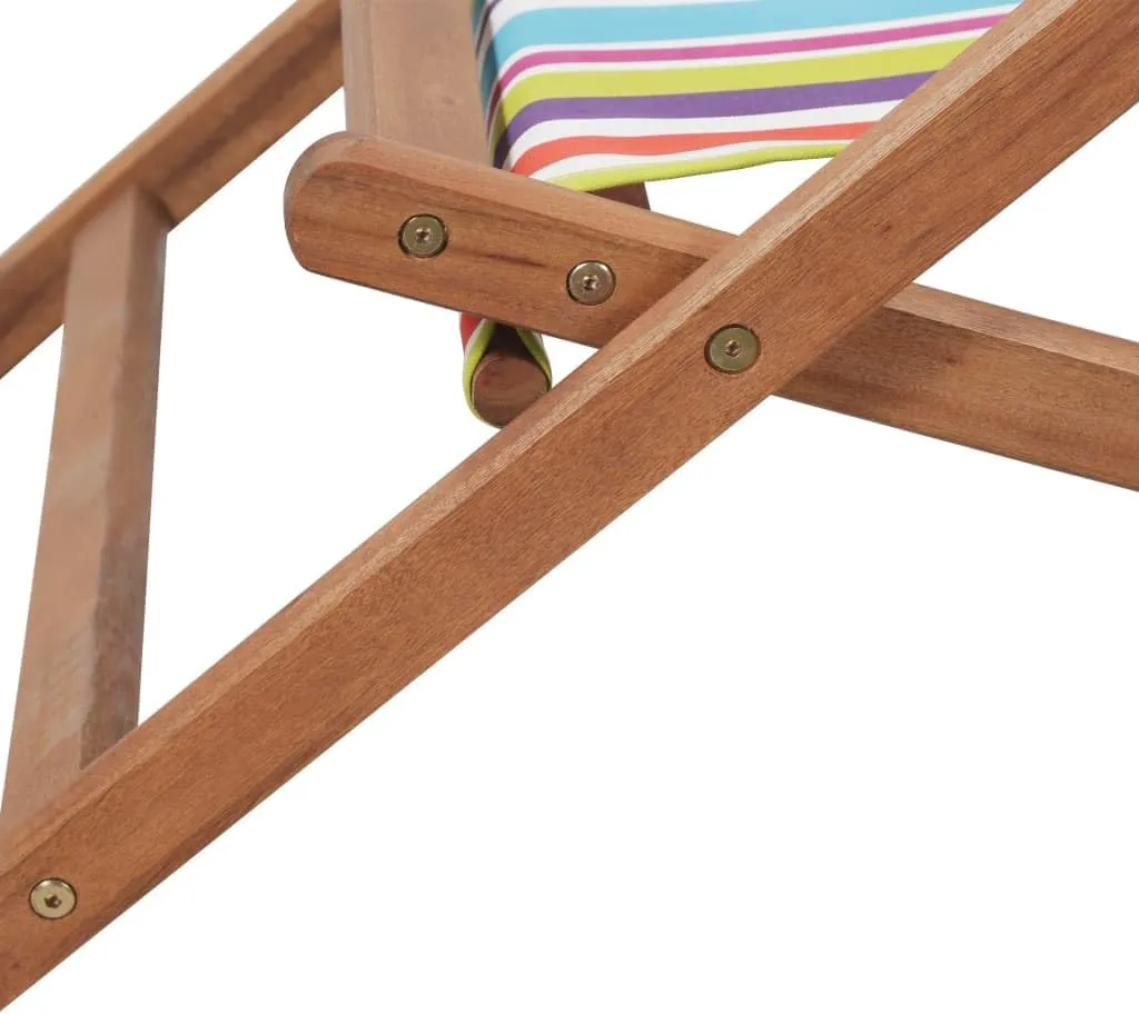Folding Beach Chair Fabric and Wooden Frame Multicolor,Patio Dining Chairs,Garden Seat,Outdoor Chair for Outdoor Relaxation