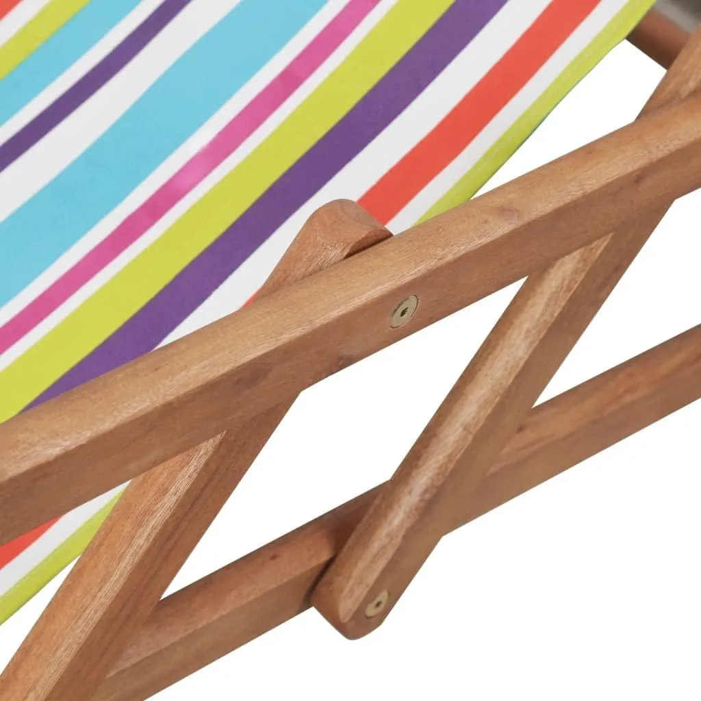 Folding Beach Chair Fabric and Wooden Frame Multicolor,Patio Dining Chairs,Garden Seat,Outdoor Chair for Outdoor Relaxation