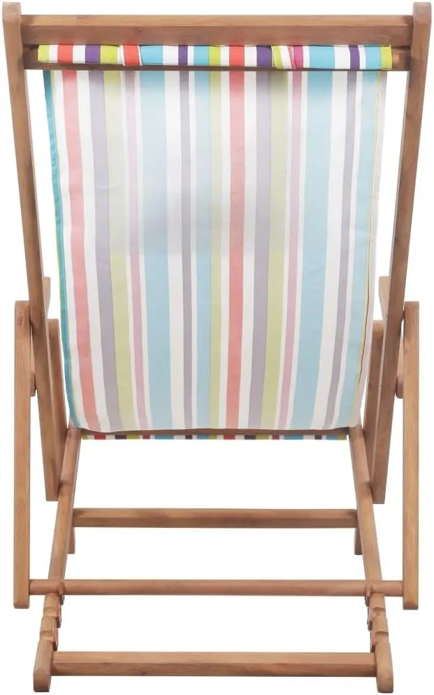 Folding Beach Chair Fabric and Wooden Frame Multicolor,Patio Dining Chairs,Garden Seat,Outdoor Chair for Outdoor Relaxation
