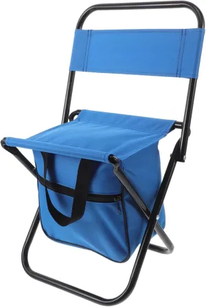 Folding Beach Chair with Backrest Portable Compact Design for Camping Fishing and Hiking Lightweight Durable Oxford Convenient Carry Strap Space Saving Outdoor Stool