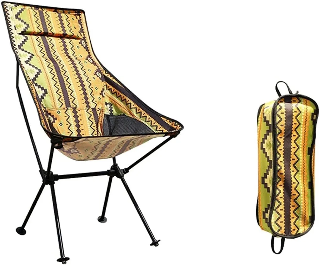 Folding Camping Chair Outdoor Folding Chair Camping Fishing Aluminum Seat Stool Beach Chair for Sunbathing Barbeques Hiking Indoor Outdoor Folding Chair
