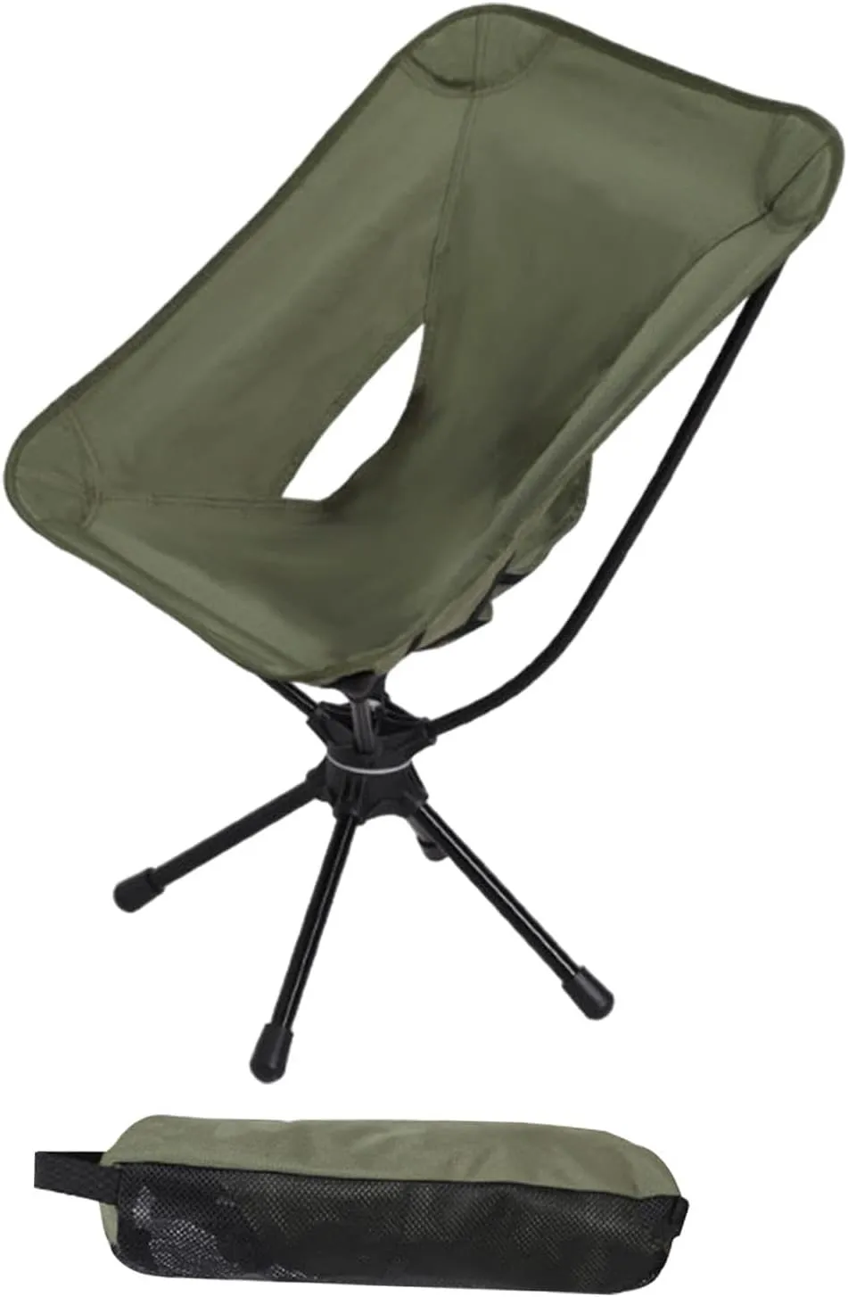 Folding Camping Chair Outdoor Moon Chair Non Slip Aluminum Alloy Frame Camp Stool Beach Chair Portable Chair for Park Travel, Brown
