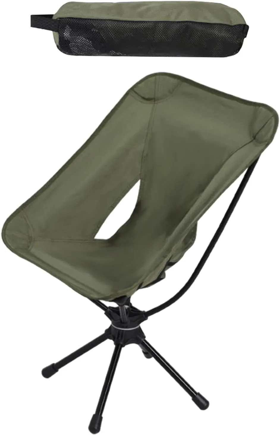 Folding Camping Chair Outdoor Moon Chair Non Slip Aluminum Alloy Frame Camp Stool Beach Chair Portable Chair for Park Travel, Brown