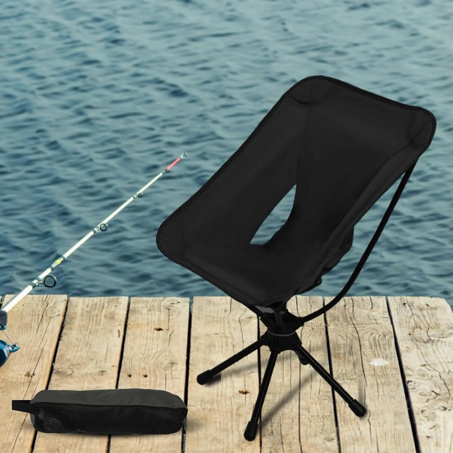 Folding Camping Chair Outdoor Moon Chair Non Slip Aluminum Alloy Frame Camp Stool Beach Chair Portable Chair for Park Travel, Brown