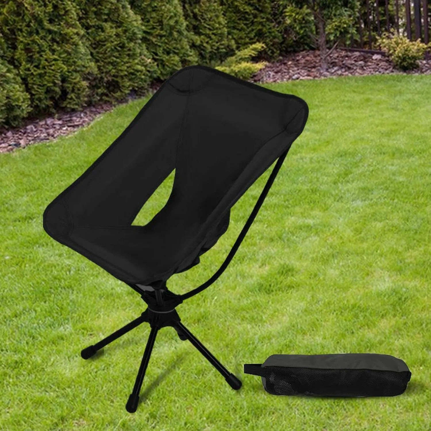 Folding Camping Chair Outdoor Moon Chair Non Slip Aluminum Alloy Frame Camp Stool Beach Chair Portable Chair for Park Travel, Brown