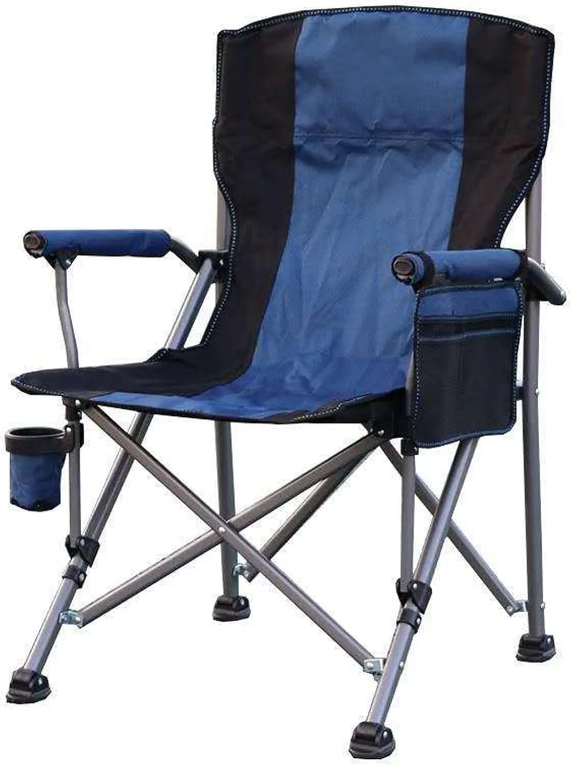 Folding Camping Chair, Portable High Back Padded Garden Chair with Armrests, Loadable 150kg, Chairs for Fishing Garden Picnic and Travel B