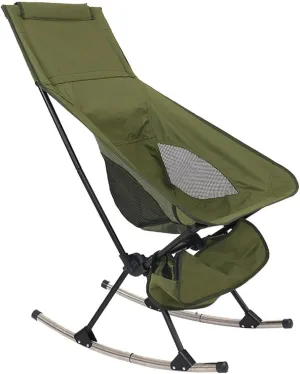 Folding Camping Chair Rocker Yard Foldable Camp Chair Outdoor Rocking Chair