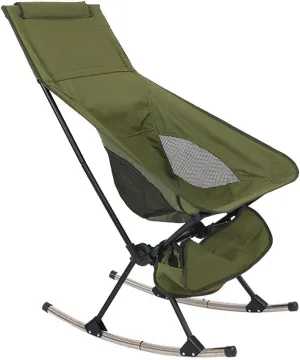 Folding Camping Chair,Beach Chair Portable with Carrying Bag Outdoor Rocker Rocking Chair for Picnic Hiking Backpacking Porch