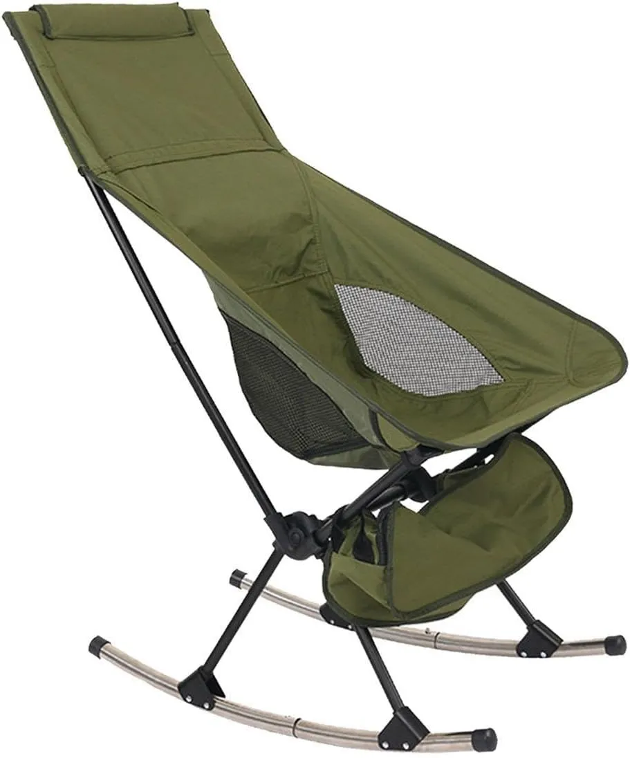 Folding Camping Chair,Beach Chair Portable with Carrying Bag Outdoor Rocker Rocking Chair for Picnic Hiking Backpacking Porch