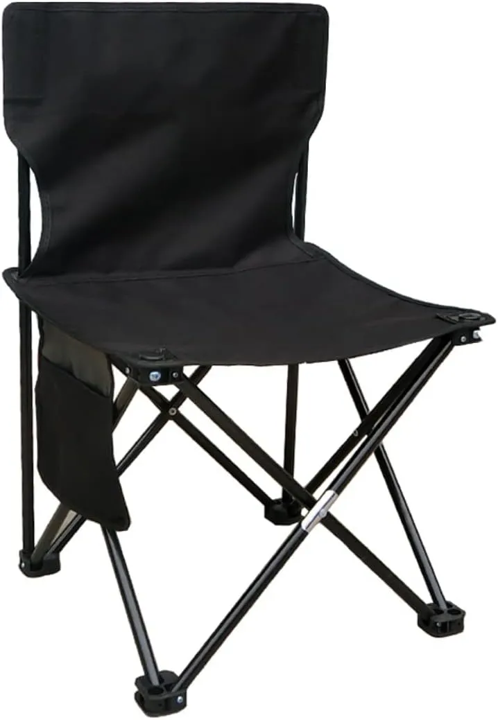 Folding Camping Folding Lightweight Padded Portable Chair with Carry Bag Outdoor Camping Fishing Beach Chair for Outdoor Hiking Fishing Chairs Foldable(Black,58 * 35 * 35cm)
