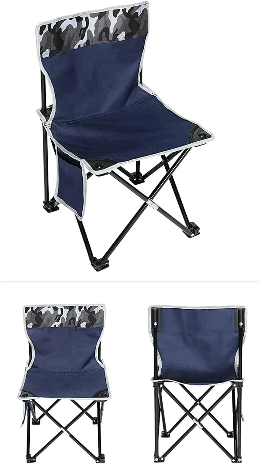 Folding Camping Folding Lightweight Padded Portable Chair with Carry Bag Outdoor Camping Fishing Beach Chair for Outdoor Hiking Fishing Chairs Foldable(Black,58 * 35 * 35cm)