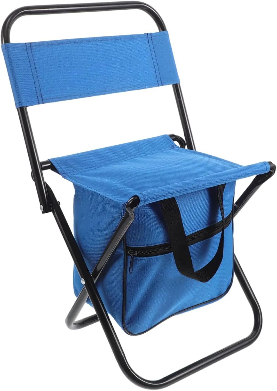 Folding Camping Stool with Backrest Compact Lightweight Chair for Outdoor Activities Portable Design with Under Seat Storage for Beach Fishing and Sketching