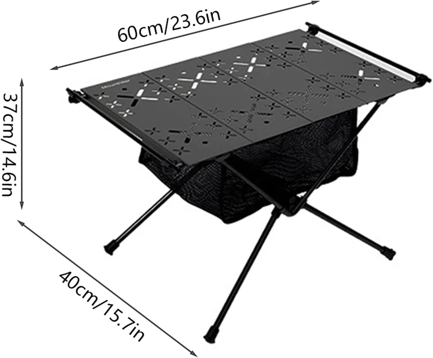 Folding Camping Table, Aluminum Alloy Lightweight Picnic Backpacking Table, Outdoor Camping Table for Picnic, Camping, BBQ, Party, Backyard, Beach (Black)