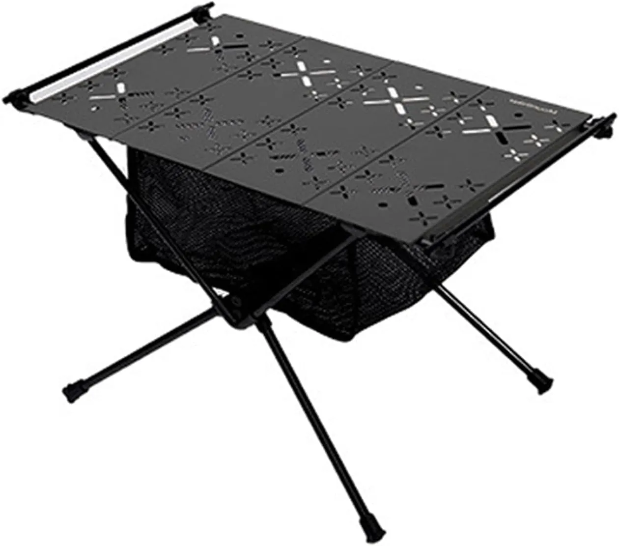 Folding Camping Table, Aluminum Alloy Lightweight Picnic Backpacking Table, Outdoor Camping Table for Picnic, Camping, BBQ, Party, Backyard, Beach (Black)