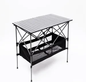 Folding Camping Table, Aluminum Roll-up Table with Easy Carrying Bag for Indoor, Outdoor, Camping, Beach, Backyard, BBQ, Party, Patio, Picnic Black One Size