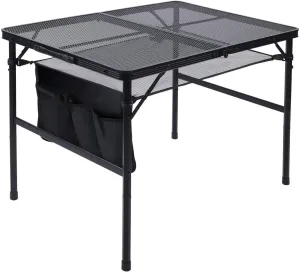 Folding Camping Table Beach Table Lightweight Mesh Table Camping Desk Outdoor Folding Table for Picnic Backyard Hiking Portable camping table Wilderness camping table Outdoor camping table(La