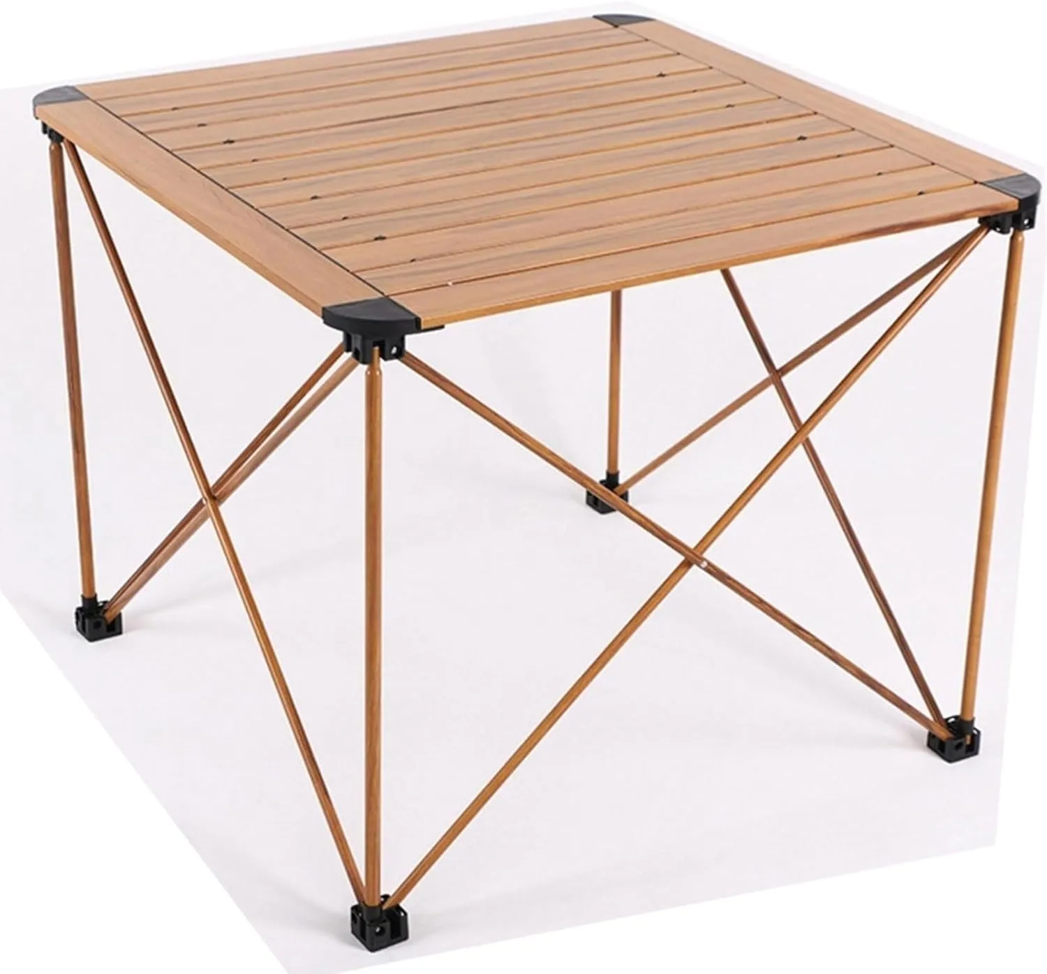 Folding Camping Table, Portable Aluminum Folding Table for Picnic, Camping, and Outdoor Use, Lightweight Dining Table with Carry Bag (135x70x56cm)(70 * 70 * 57cm)