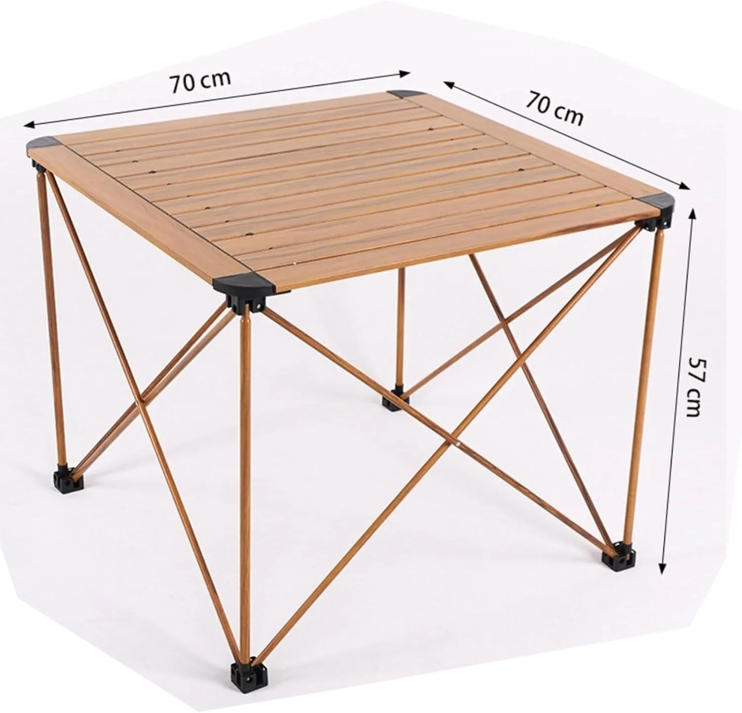 Folding Camping Table, Portable Aluminum Folding Table for Picnic, Camping, and Outdoor Use, Lightweight Dining Table with Carry Bag (135x70x56cm)(70 * 70 * 57cm)