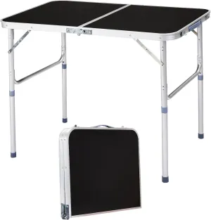 Folding Camping Table Portable Camp Table, Aluminum Lightweight Outdoor Table Indoor Outdoor Compact Folding Table for Camping, Picnic, Backyard, BBQ, Patio