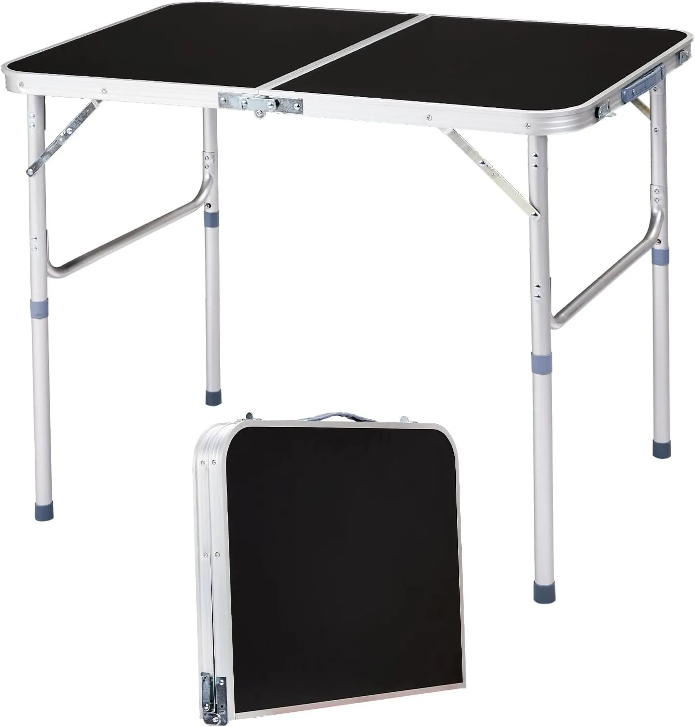 Folding Camping Table Portable Camp Table, Aluminum Lightweight Outdoor Table Indoor Outdoor Compact Folding Table for Camping, Picnic, Backyard, BBQ, Patio