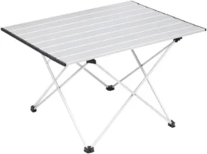 Folding Camping Table Portable Camping Table Aluminum Table Lightweight Roll Up Table with Carry Bag Beach Table for Outdoor, Camping, Picnic, BBQ, Travel and Fishing