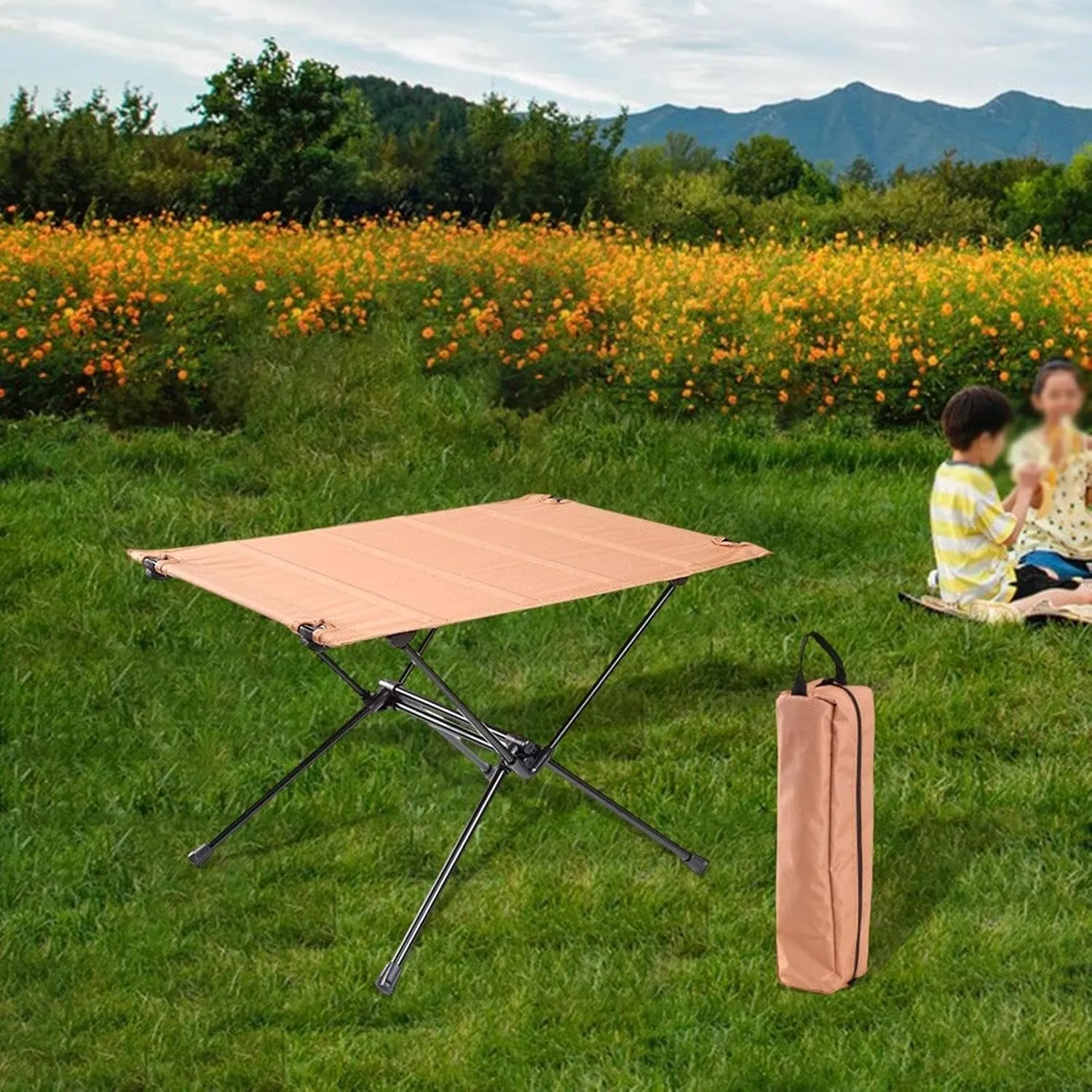 Folding Camping Table Portable Desk Easy to Carry Furniture Outdoor Foldable Table Beach Table for Picnic Travel BBQ Patio Outdoor camping table Hiking camping table Wilderness camping table(