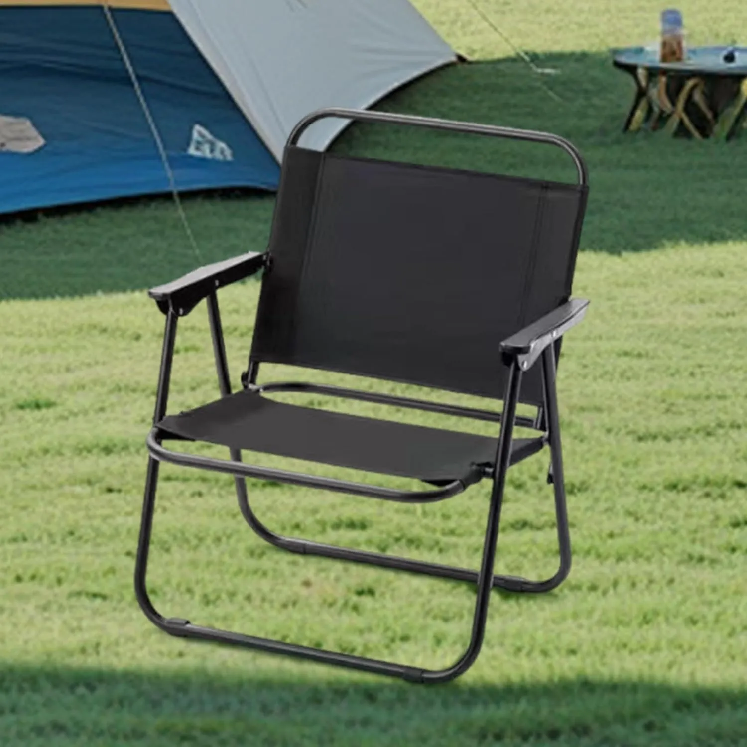 Folding Chair Camping Chair Leisure Chair Ultralight Lounge Chair Fishing Chair for Picnic Garden Patio Travel Backpacking, Black