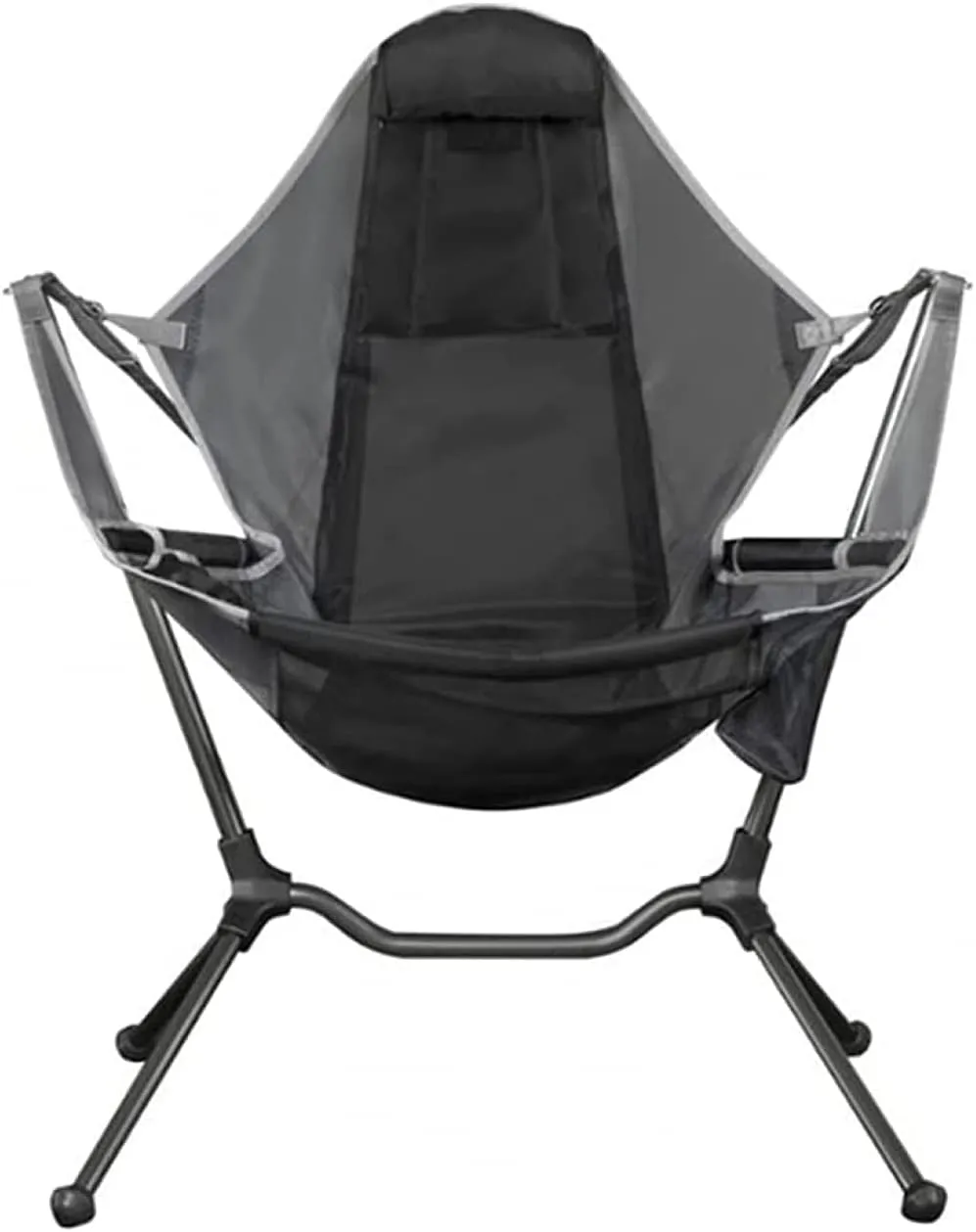 Folding Chair, Relaxation Rocking Chair Recliner Camping Swing, Comfortable and Comfortable Outdoor Folding Chair, Lightweight Camping Fishing Chair-Grey