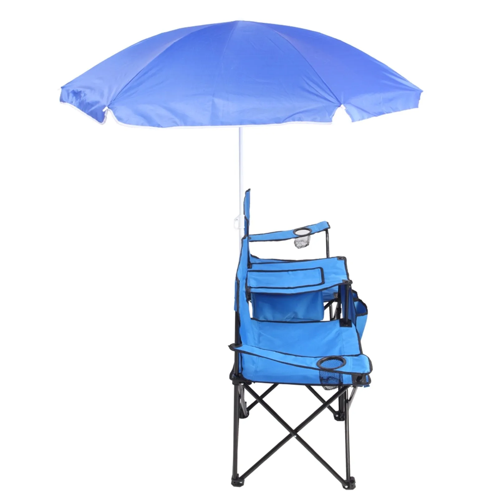 Folding Chair with Umbrella - Outdoor Lightweight Comfortable Beach Chair - Beach Essentials 2-seat Camping Chairs