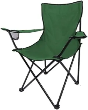 Folding Chairs Outdoor Camping Folding Padded Deck Chair Backchair Beach Chair Fishing Chair Portable Lounge Chair Outdoor Armchair with Cup Holder Camping Chair