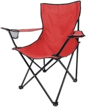 Folding Chairs Outdoor Camping Folding Padded Deck Chair Backchair Beach Chair Fishing Chair Portable Lounge Chair Outdoor Armchair with Cup Holder Camping Chair