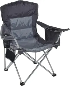 Folding Chairs Outdoor Camping Padded Deck Chair Lightweight Compact Portable Folding Fishing Chair Beach Casual Backrest Chair with Side Pockets Camping Chair