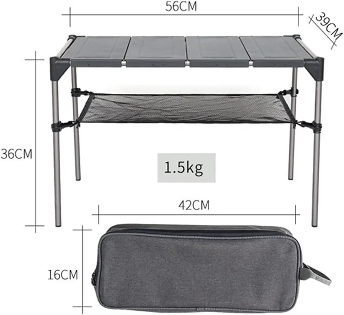 Folding Dining Table Lightweight Rain-Proof Detaable Outdoor Camping Desk Aluminum Alloy Folding Table Portable Picnic Fishing Beer Table (Color : with Lamp Holder)