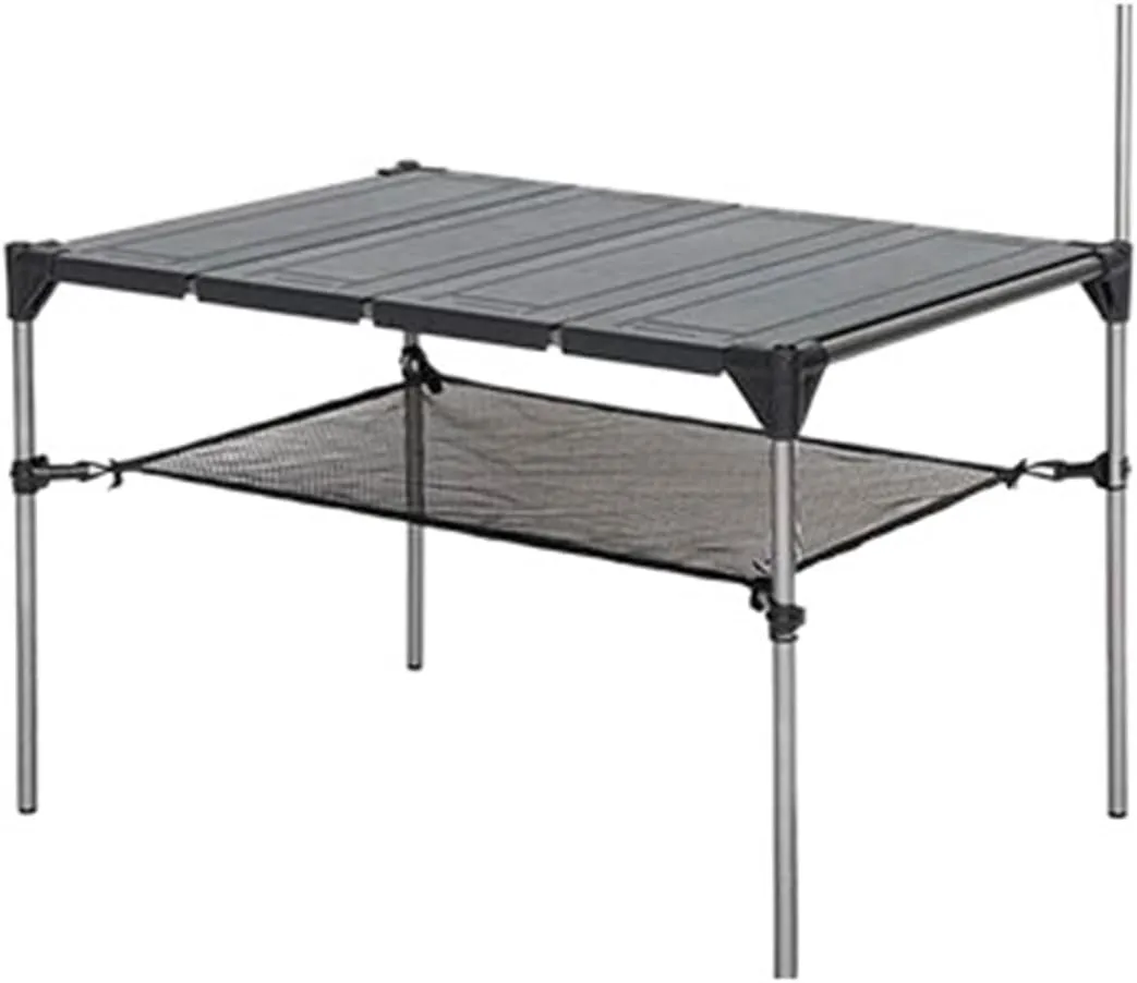 Folding Dining Table Lightweight Rain-Proof Detaable Outdoor Camping Desk Aluminum Alloy Folding Table Portable Picnic Fishing Beer Table (Color : with Lamp Holder)