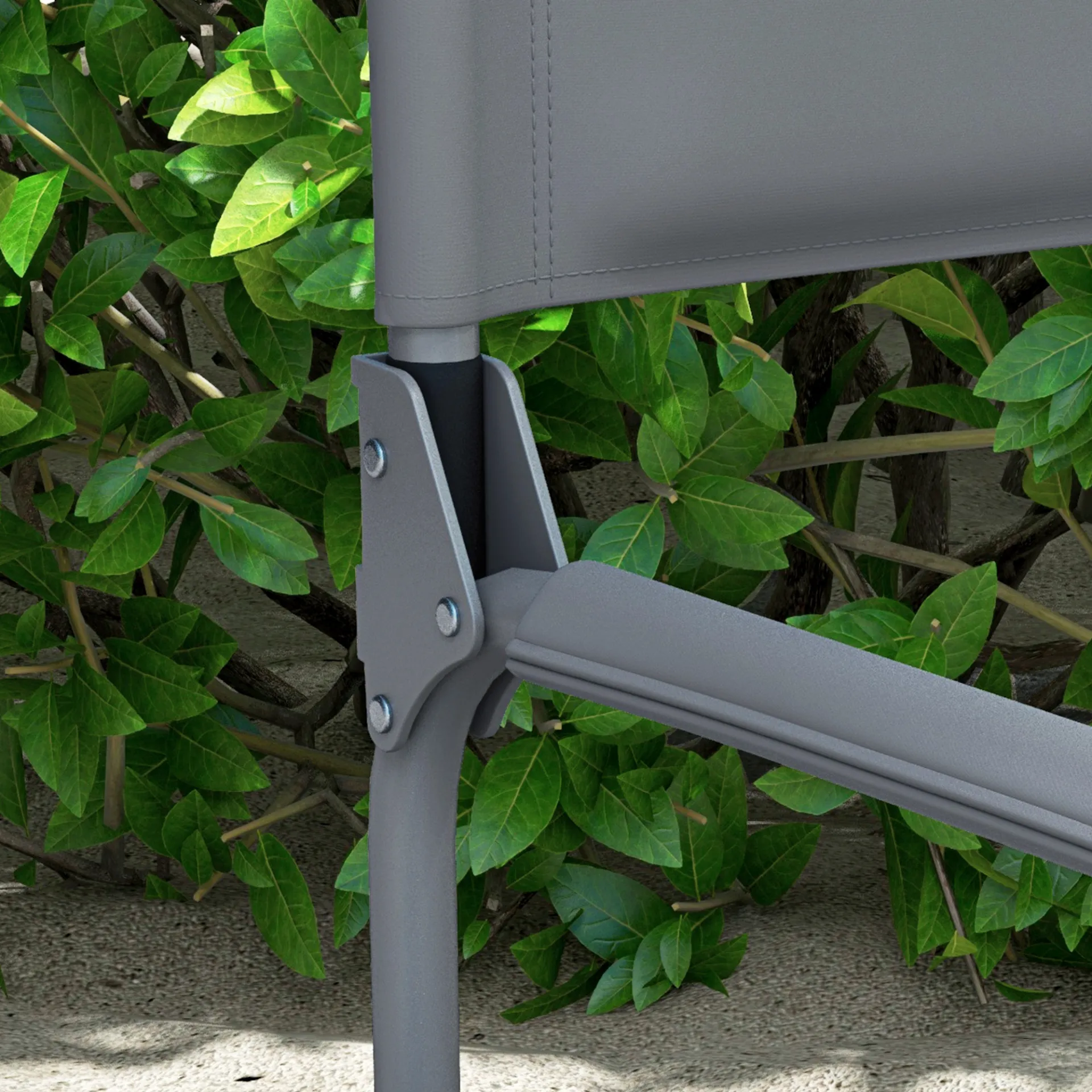 Folding Directors Camping Chair, with Side Table - Grey | Outsunny
