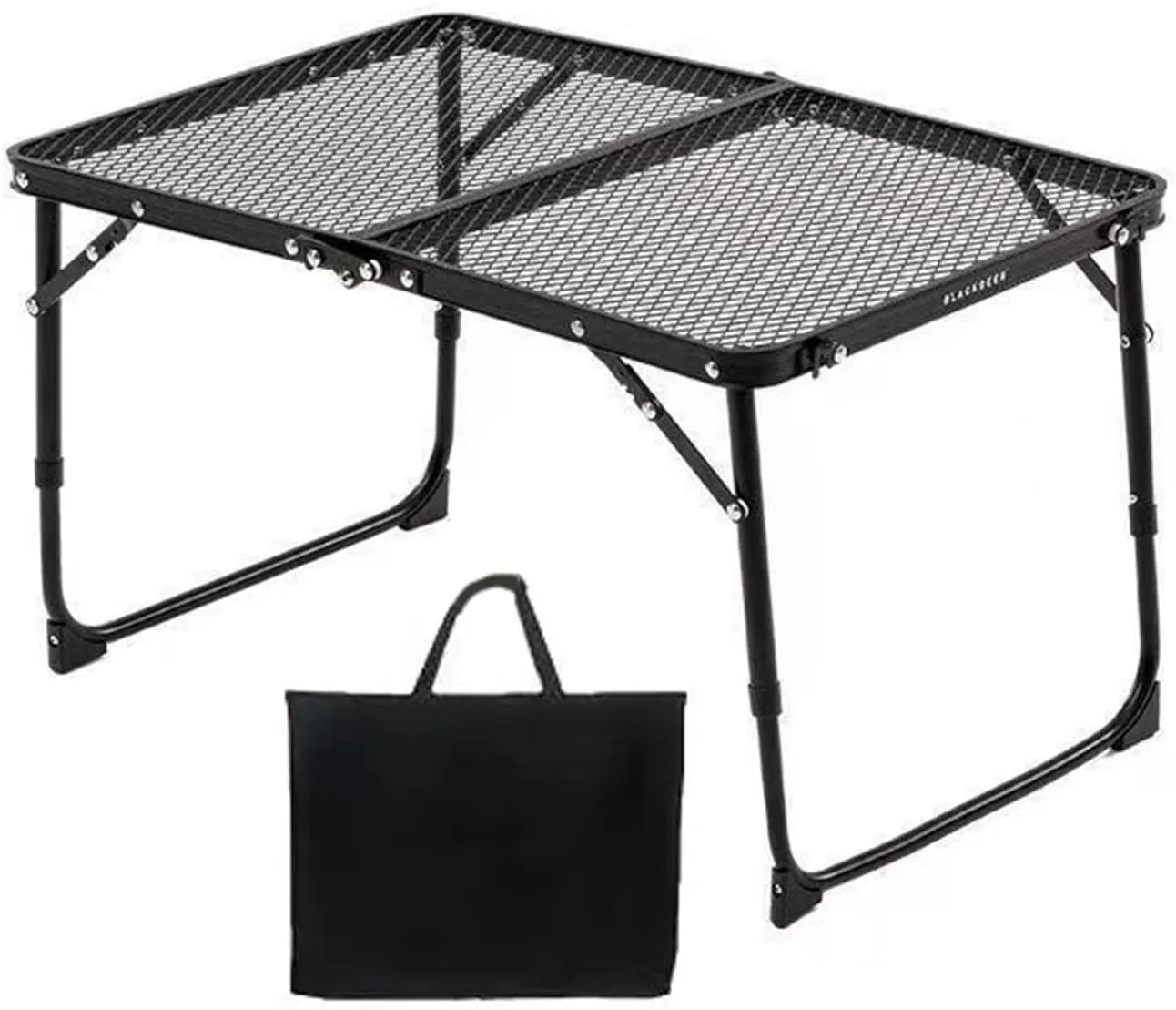 Folding Grill Table Camping Table,Height Adjustable Camping Folding Mesh Table,Outdoor Picnic Table Lightweight Metal Table for Camping Picnic Beach BBQ
