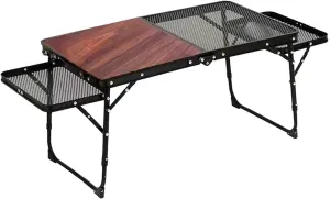 Folding Grill Table Lightweight Height Adjustable Aluminum Table with Mesh Desktop for Outdoor Camping Picnic BBQ Outdoor Camping Table Hiking Camping Table Wilderness Camping Table