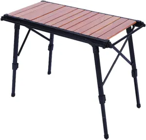 Folding IGT Camping Table with Adjustable Height, Patio Lightweight Roll-Up Egg roll Table, Outdoor Portable Picnic Camping Table with Carrying Bag, for Travel Picnic Party Beach BBQ