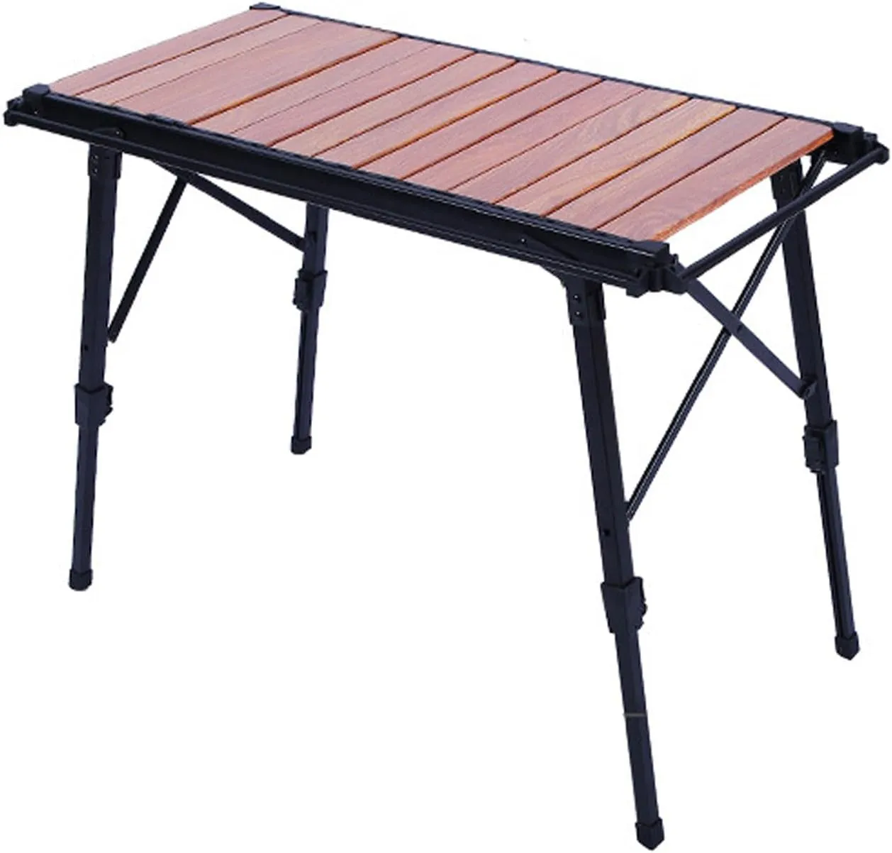 Folding IGT Camping Table with Adjustable Height, Patio Lightweight Roll-Up Egg roll Table, Outdoor Portable Picnic Camping Table with Carrying Bag, for Travel Picnic Party Beach BBQ