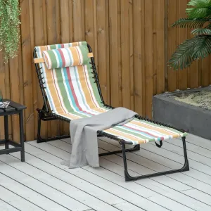 folding lounge chair swimming pool chairs, black chairs of The terrace, outdoor rest room chair, tilting back, breathable mesh seat, yard, yard, terrace, open -air, rainbow stripes