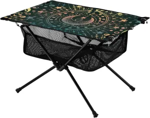 Folding Outdoor Table Magical Moon Sun Star Small Portable Traveling Table with Carry Bag for Dining Hiking Fishing