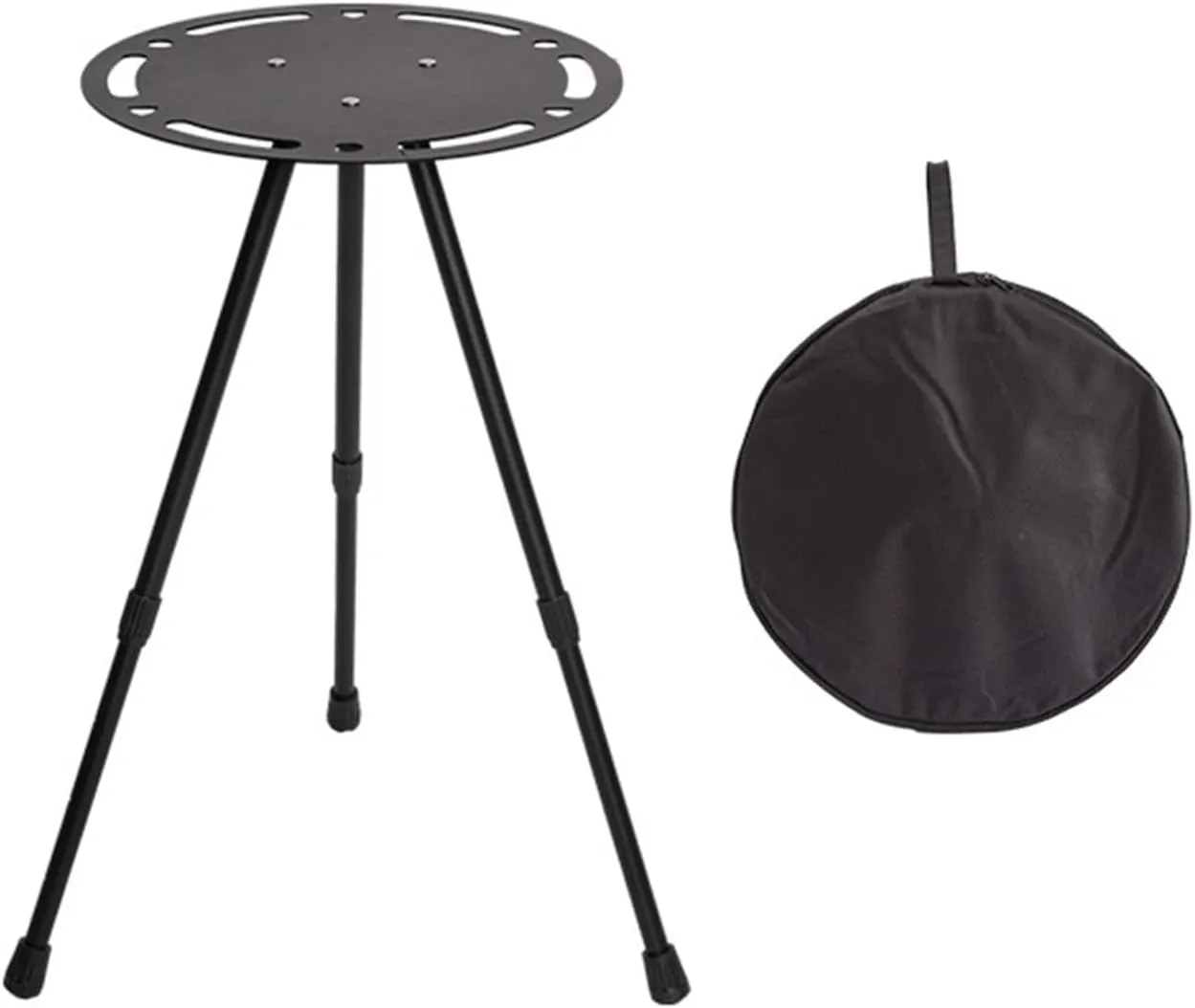 Folding Round Table Portable Outdoor Side Table Aluminum Alloy Folding Round Table Lightweight Camping Table for Picnic Camp Coffee Travel