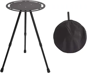 Folding Round Table Portable Outdoor Side Table Aluminum Alloy Folding Round Table Lightweight Camping Table for Picnic Camp Coffee Travel