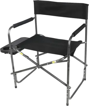 Folding Sports Chair with Cup Holder and Side Table, Portable Camping Chair for Beach, Party or Outdoor Activities, Foldable Director Chair for Adults