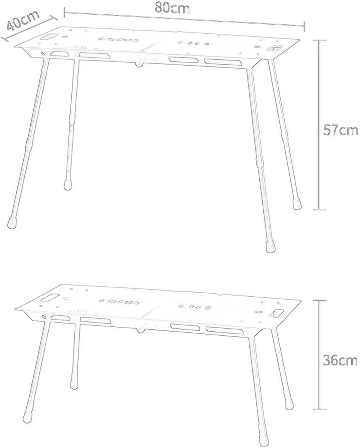 Folding Table, Outdoor Table Lightweight Desk Furniture Portable Camping Table for Backpacking Patio Hiking Barbecue, Black